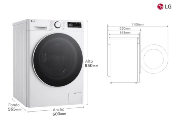 Lavadora carga frontal - LG F4WR6010A0W - Imagen 2